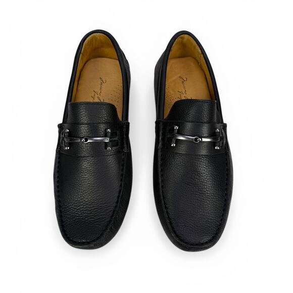 Massimo Matteo Bit Driver Loafer Mens 7.5  Black Leather Moccasin Slip On Luxury main image 13